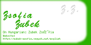 zsofia zubek business card